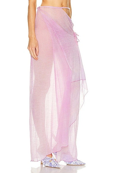 Shop Acne Studios Printed Maxi Skirt In Orchid Purple