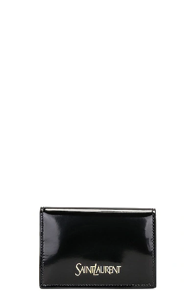 Shop Saint Laurent Business Card Case In Noir