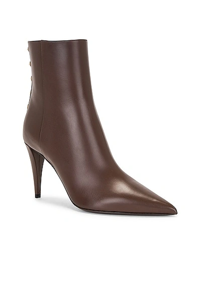 Valentino Rockstud Bootie In Cacao