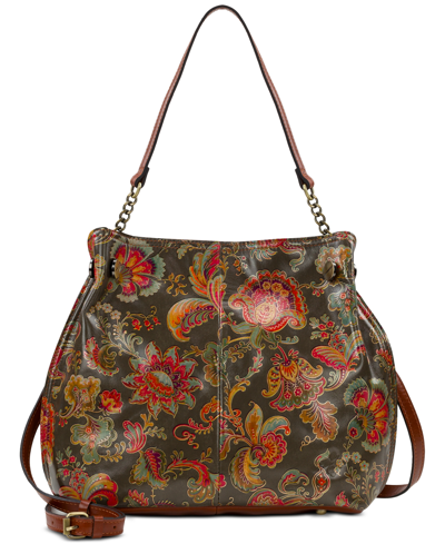 Shop Patricia Nash Lidney Medium Leather Satchel In Vintage Italian Floral