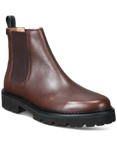 Shop Ted Baker Men's Scotch Grain Leather Chelsea Boots In Brown