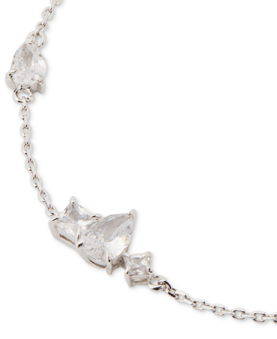 Shop Kate Spade Silver-tone Crystal Scatter Link Bracelet In Clear,silv