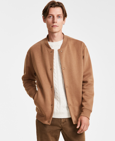 Shop And Now This Men's Knit Bomber Jacket, Created For Macy's In Light Brown