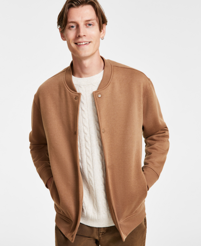Shop And Now This Men's Knit Bomber Jacket, Created For Macy's In Light Brown