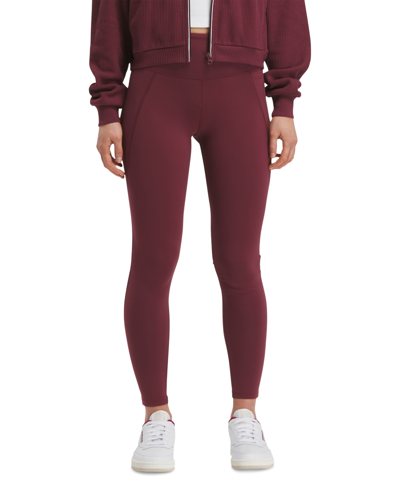 Shop Reebok Women's Lux High-waisted Pull-on Leggings, A Macy's Exclusive In Classic Maroon F