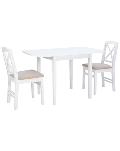 Linon Furniture Linon Torino 3pc Drop Leaf Dining Set In White