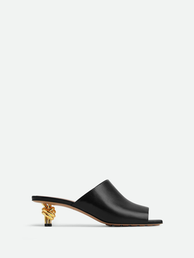 Shop Bottega Veneta Leather Knot Sandals In Black  