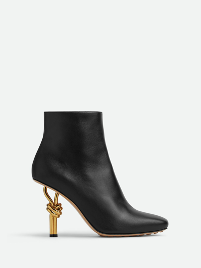 Shop Bottega Veneta Leather Knot Ankle Boots In Black  