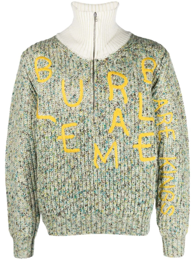Shop Bluemarble Half Zipped Sweater In Beige