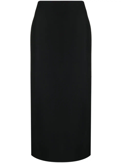 Shop Valentino Long Skirt In Black  