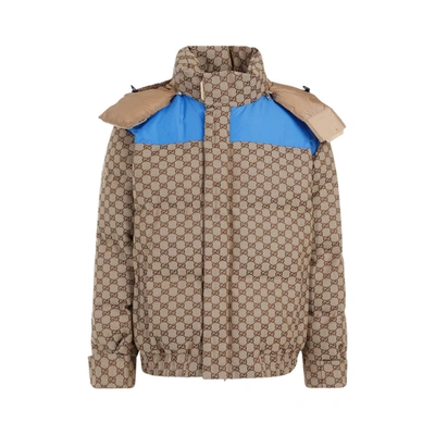 Shop Gucci Padded Jacket In Nude &amp; Neutrals