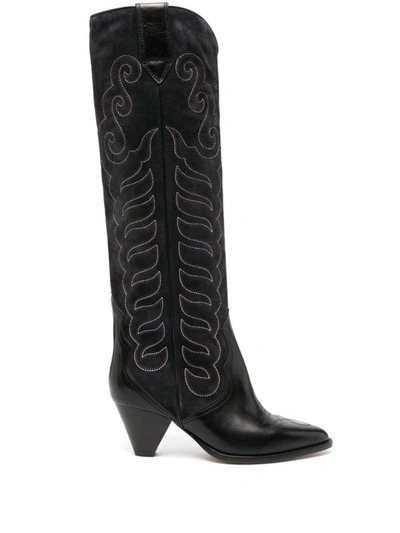 Shop Isabel Marant Boots In Black/ecru