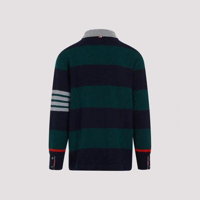 Shop Thom Browne Rugby Jacquard Stripe Polo In Green