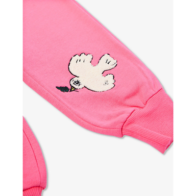 Shop Mini Rodini Girls Pink Kids X Wrangler Peace Graphic-print Organic Cotton-jersey Jogging Bottoms 18