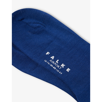 Shop Falke Men's Royal Blue Airport Ribbed-trim Wool-blend Socks