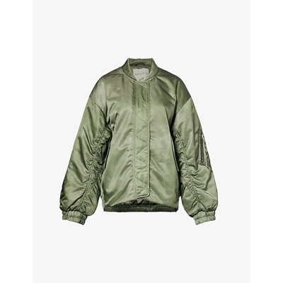 Shop Agolde Women's Steel Green (med Green) X Shoreditch Ski Club Nisa Recycled-polyamide Jacket