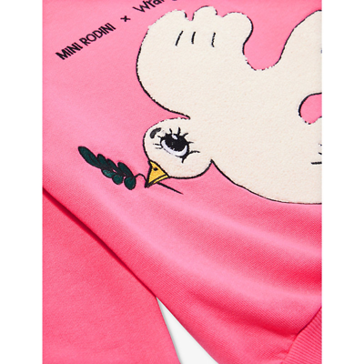 Shop Mini Rodini X Wrangler Peace Organic Cotton-jersey Sweatshirt 18 Months - 11 Years In Pink