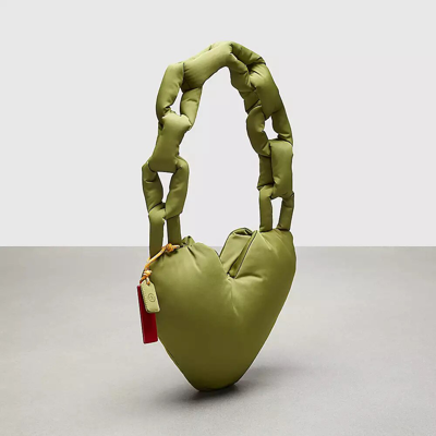 Topia Loop Puffy Heart Bag In Olive Green