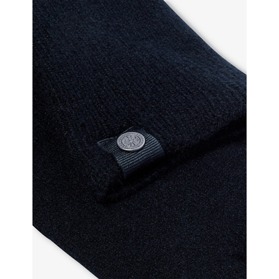 Shop Canada Goose Brand-patch Cashmere-blend Gloves In Black
