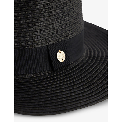 Shop Melissa Odabash Engraved-buckle Paper Fedora Hat In Black/black