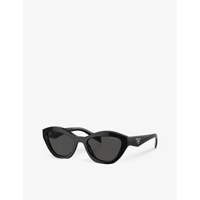 Prada Womens Black Pr A02s Butterfly-shape Acetate Sunglasses In Black