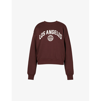 Shop Good American Los Angeles Relaxed-fit Cotton-blend Sweatshirt In Malbec003