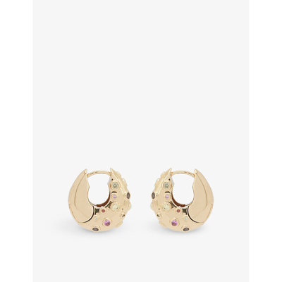 Shop Anni Lu Crystal Bay Gold Plated Brass And Cubic Zirconia Hoop Earrings