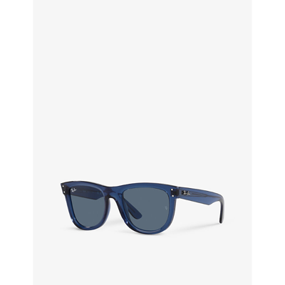 Shop Ray Ban Ray-ban Women's Blue Rbr0502s Wayfarer Reverse Transparent-injected Sunglasses