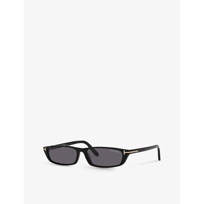 Shop Tom Ford Men's Black Tr001673 Alejandro Square-frame Acetate Sunglasses