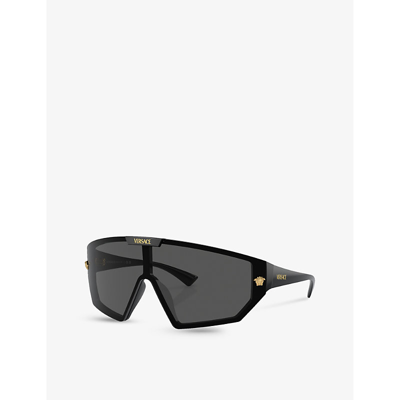 Versace Womens Black Ve4461 Irregular-frame Acetate Sunglasses In Black