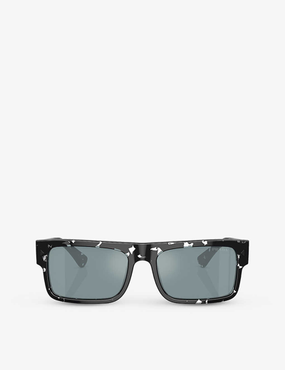 Prada Eckige Sonnenbrille In Schildpattoptik In Black