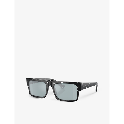 Prada Eckige Sonnenbrille In Schildpattoptik In Black