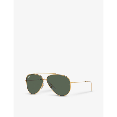 Ray Ban Reverse Aviator In Gold