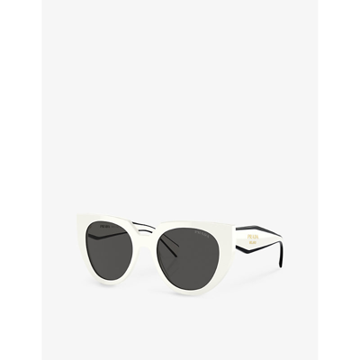 Prada Womens White Pr 14ws Cat-eye Acetate Sunglasses In White