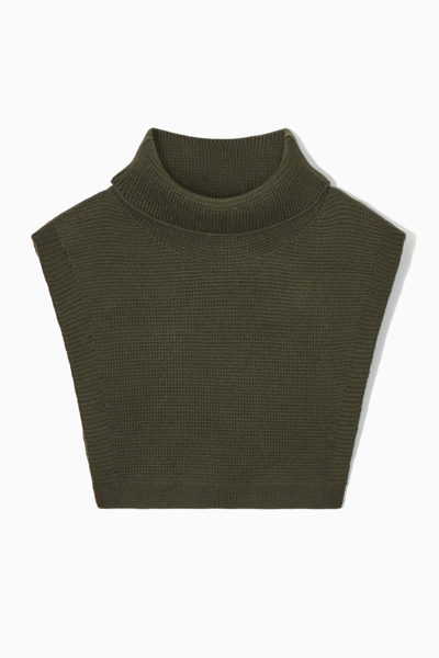 Shop Cos Wool Rollneck Collar In Green