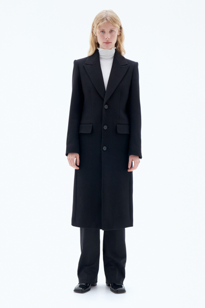 Shop Filippa K 93 Slim Wool Coat In Black