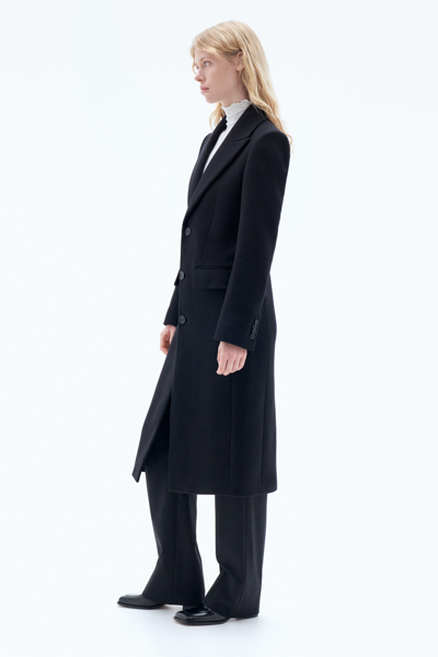 Shop Filippa K 93 Slim Wool Coat In Black