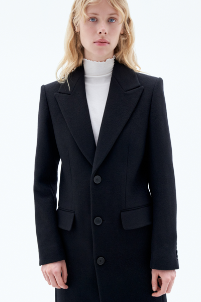 Filippa K 93 Slim Wool Coat In Black