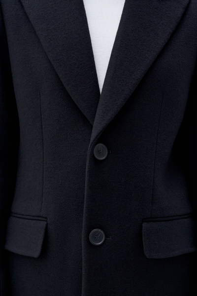 Shop Filippa K 93 Slim Wool Coat In Black