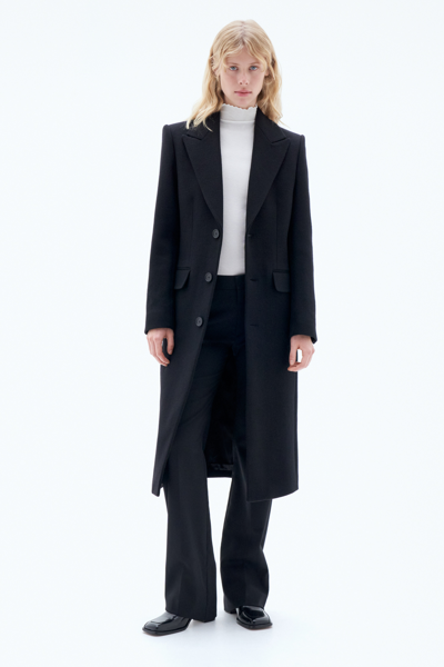 Shop Filippa K 93 Slim Wool Coat In Black