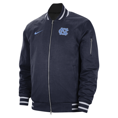 Shop Nike Unc  Men's College Bomber Jacket In Blue
