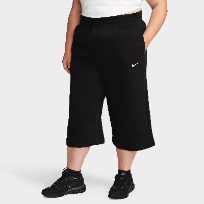 Shop Nike Women's  Sportswear Phoenix Fleece High-waisted Cropped Sweatpants (plus Size) In Black