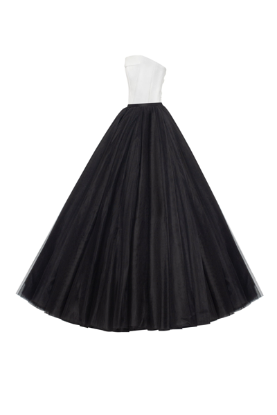 Shop Milla B&w Tulle Evening Co-ord Set With Long Gloves, Xo Xo In Black