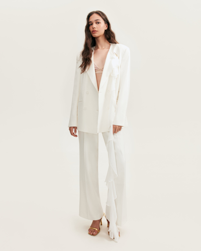Milla Panache White Single-breasted Blazer, Xo Xo In White
