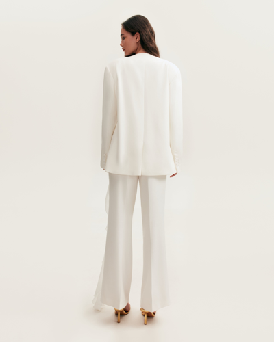 Milla Panache White Single-breasted Blazer, Xo Xo In White