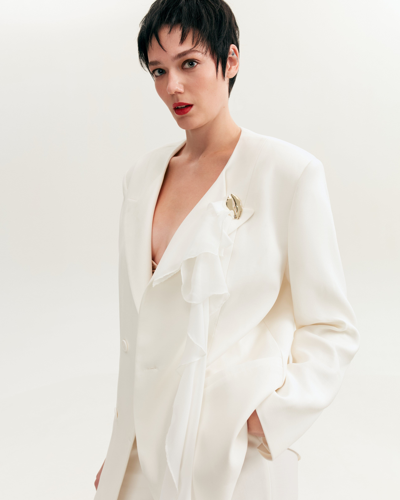 Milla Panache White Single-breasted Blazer, Xo Xo In White