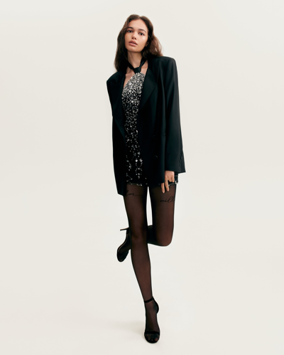 Milla Panache Black Single-breasted Blazer, Xo Xo In Black