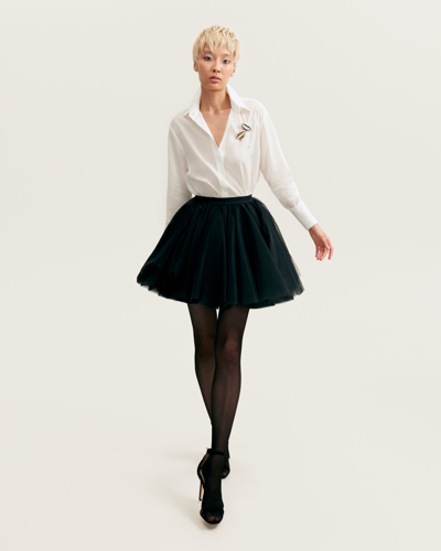 Shop Milla Gathered Organza Mini Skirt In Black, Xo Xo