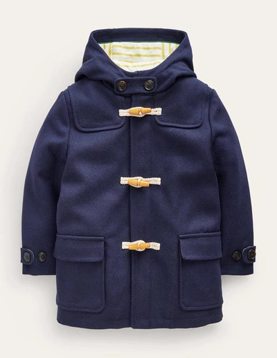 Shop Mini Boden Hooded Duffle Coat French Navy Baby Boden