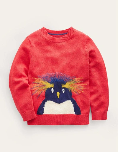 Shop Boden Fun Cosy Sweater Jam Red Penguin Boys